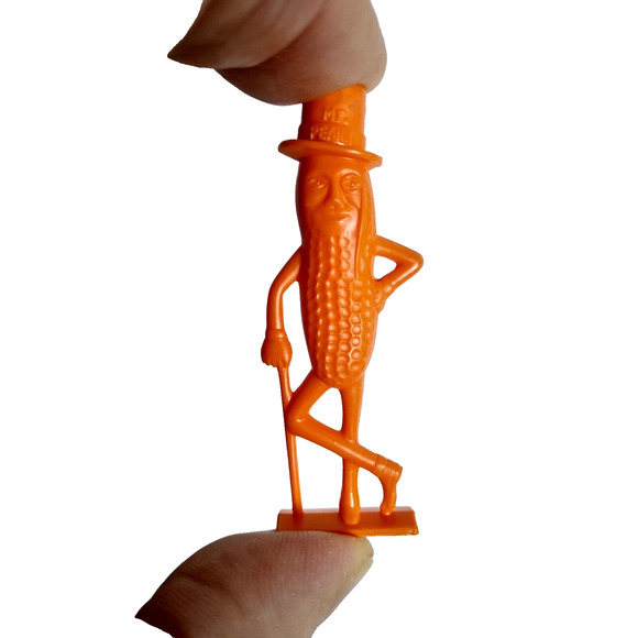 Planters Mr. Peanut Orange Toy Whistle Original Plastic Figure 1950s Vintage - Picture 1 of 5